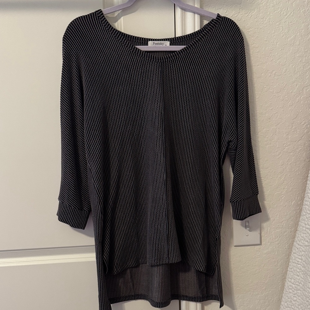Fever Black and White Pinstripe Sweater